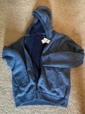 Buffalo David Bitton Blue Mirage Knit Zip Hoodie